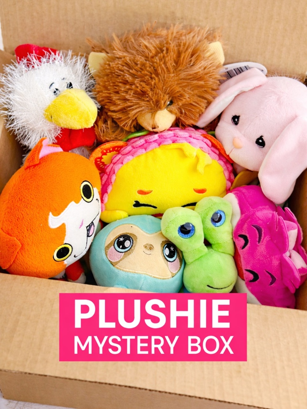 Plushie Mystery Box Bundle 5+ Stuffed Animals Surprise Gift Cute Kids Toys